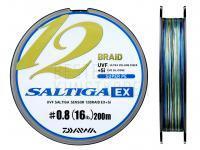 Geflechtschnur Daiwa UVF Saltiga Sensor 12 Braid EX + Si Multicolor 200m #0.8 BESTEN KUNSTKODER Angelshop