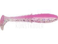 Gummifische Dragon Invader Pro 10cm - Clear/Pink - silver/violet glitter BESTEN KUNSTKODER Angelshop