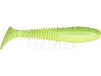 Gummifische Dragon Invader Pro  7.5cm - Super Yellow/Chartr. - black/blue glitter BESTEN KUNSTKODER Angelshop