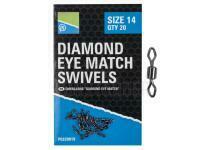 Wirbel Preston Diamond Eye Match Swivels - Size 10 | 20 per pack BESTEN KUNSTKODER Angelshop
