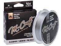 Geflechtschnur Mikado M-Craft Braid 150m - Grey - 0.04mm BESTEN KUNSTKODER Angelshop