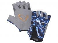 Handschuhe Savage Gear Marine Half Glove Sea Blue - L BESTEN KUNSTKODER Angelshop