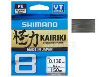 Geflochtene Schnüre Shimano Kairiki 8 Steel Grey 150m 8.2kg 0.13mm BESTEN KUNSTKODER Angelshop