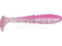 Gummifische Dragon Invader Pro  5cm - Clear/Pink - silver/violet glitter