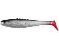 Gummifische Dragon Lunatic 10cm PEARL BS - PEARL/BLACK silver glitter/red tail